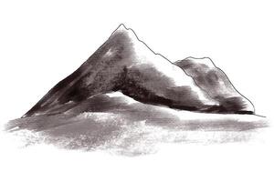 Hand draw landscape with mountain design vector