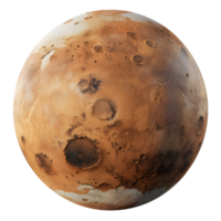 planet mars, isolated on transparent backgrounds, AI-Generated png