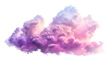 Multi-colored clouds isolated on a transparent background, AI-Generated png