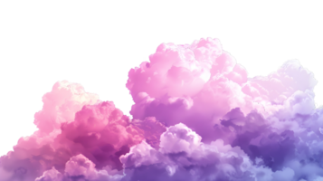 Multi-colored clouds isolated on a transparent background, AI-Generated png