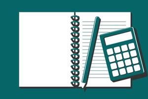 Notebook illustration with blank space at left side vector