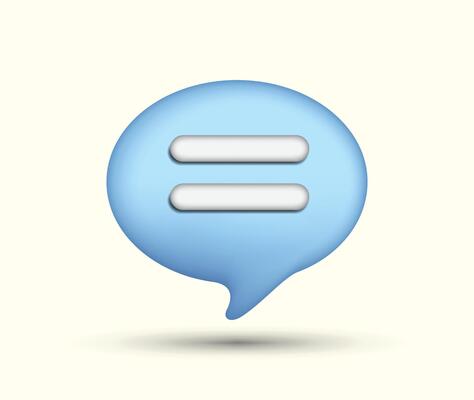 3D Style bubble speech icon, cute and stylist