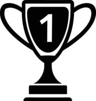 Trophy icon with number one and number one on white background. vector