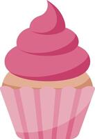 A cupcake is a cake that is typically filled with cream or buttercream. vector