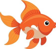 Illustration of a cute cartoon goldfish isolated on a white background vector
