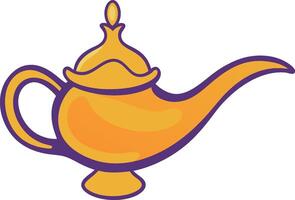 Illustration of a magic genie lamp isolated on a white background vector