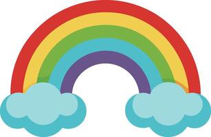 Rainbow and clouds. illustration isolated on a white background. vector