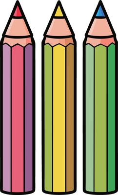 Colorful pencils isolated on a white background. illustration.