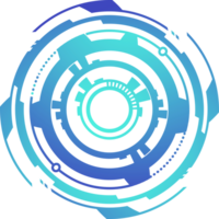 hud futurista elemento. abstrato ótico néon mirar. círculo geométrico forma para virtual interface e jogos. Câmera visor para Franco atirador arma png