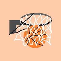 basketball ball going through the net illustration vector