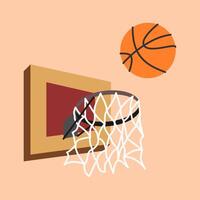 basketball ball going through the net illustration vector
