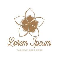 Vintage Retro Simple Tropical Frangipani Flower Icon Symbol vector