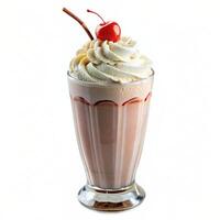 Chocolate milk shake isolated on a white background photo
