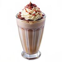 Chocolate milk shake isolated on a white background photo