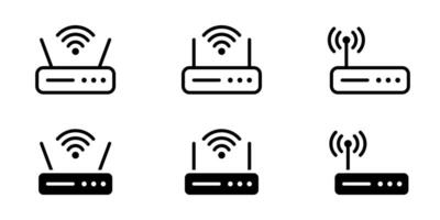 Router icon. Wi-fi modem illustration. Wireless network connection symbol. Internet signal sign. vector