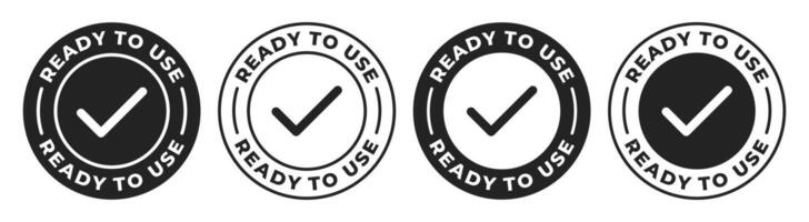 Ready to use icon. Ready to use food label. Easy using product illustration. Checkmark emblem, tag, stamp or badge. vector