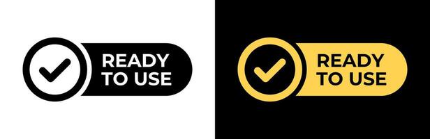 Ready to use label. Ready to use food icon. Easy using product illustration. Checkmark seal , tag, stamp or badge. vector
