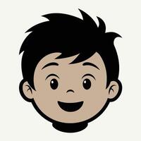 A Boy Happy Mode Emoji Style. Happy kids avatars. Cute children smiling, boy girl in rounds set. Illustration girl and boy avatar, happy kids, child happiness. Boy Happy Face illustration art. vector