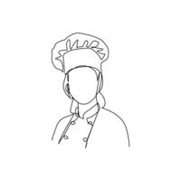 Chef drawn in line art style vector
