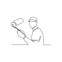 Decorator drawn in line art style vector