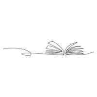 Book drawn in line art style vector