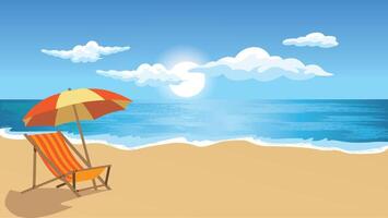 summer day on the beach view with sunlight and cloud vector