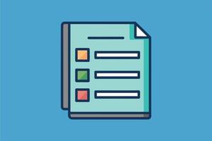 Simple Checklist Icon Illustration With Three Colored Squares vector