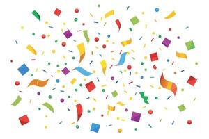 Colorful Confetti Falling Against White Background vector