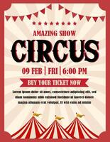 Retro circus poster. Invitation for circus magic show vector