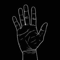Open hand drawn with black lines on a white background vector
