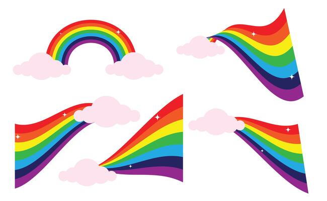 Sets of Illustration rainbow and cloud. Illustration