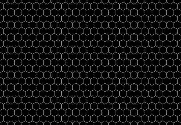 White hexagon texture, goal net pattern seamless isolated on black
