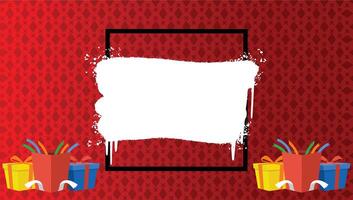 red abstract banner with frame of grunge vector