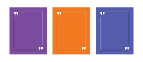 Quote frame blank template set illustration. Empty textbox signs vector
