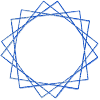 A Blue Geometric Circular Frame on a Transparent Background png