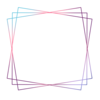 Multi-Coloured Geometric Square Frame on a Transparent Background png