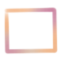 Orange and Pink Circle Pattern Square Frame on a Transparent Background png