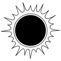 Total solar eclipse line icon vector
