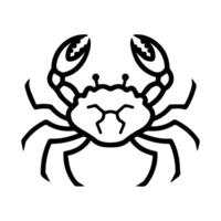Crab icon or modern line symbol. line art and icon design with bold outline. Black and white Pixel Perfect minimalistic symbol isolated white background. Silhouette simple thin sign vector