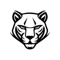 panther icon or modern line symbol. line art and icon design with bold outline. Black and white Pixel Perfect minimalistic symbol isolated white background. Silhouette simple thin sign vector
