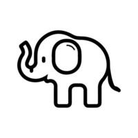 Elephant icon or modern line symbol. line art and icon design with bold outline. Black and white Pixel Perfect minimalistic symbol isolated white background. Silhouette simple thin sign vector