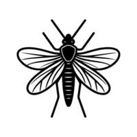 midge icon or modern line symbol. line art and icon design with bold outline. Black and white Pixel Perfect minimalistic symbol isolated white background. Silhouette simple thin sign vector