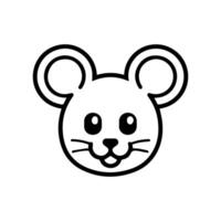Mouse icon or modern line symbol. line art and icon design with bold outline. Black and white Pixel Perfect minimalistic symbol isolated white background. Silhouette simple thin sign vector