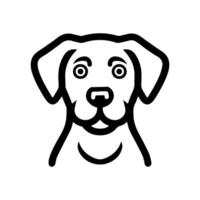 Dog icon or modern line symbol. line art and icon design with bold outline. Black and white Pixel Perfect minimalistic symbol isolated white background. Silhouette simple thin sign vector