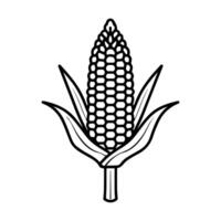 Corn icon or modern line symbol. line art and icon design with bold outline. Black and white Pixel Perfect minimalistic symbol isolated white background. Silhouette simple thin sign vector