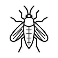 midge icon or modern line symbol. line art and icon design with bold outline. Black and white Pixel Perfect minimalistic symbol isolated white background. Silhouette simple thin sign vector
