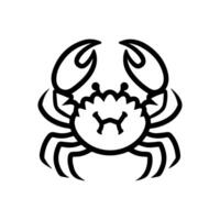 Crab icon or modern line symbol. line art and icon design with bold outline. Black and white Pixel Perfect minimalistic symbol isolated white background. Silhouette simple thin sign vector