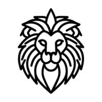 Lion icon or modern line symbol. line art and icon design with bold outline. Black and white Pixel Perfect minimalistic symbol isolated white background. Silhouette simple thin sign vector