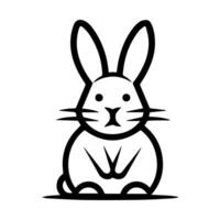 Rabbit icon or modern line symbol. line art and icon design with bold outline. Black and white Pixel Perfect minimalistic symbol isolated white background. Silhouette simple thin sign vector