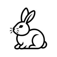 Rabbit icon or modern line symbol. line art and icon design with bold outline. Black and white Pixel Perfect minimalistic symbol isolated white background. Silhouette simple thin sign vector